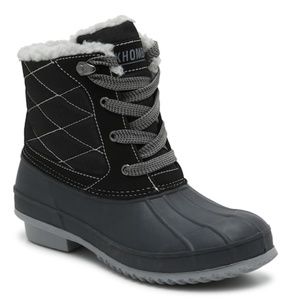 Khombu Zany Faux Fur Lined Duck Boot Black Size 6